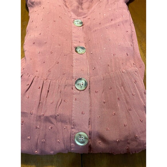 NWT By The River Sienna Dot Dress Small,  short 3/4 sleeve buttons Boutique - Picture 7 of 12